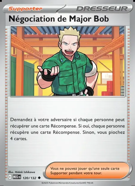 Négociation de Major Bob, carte Pokémon MEG 120 — extension Méga-Évolution
