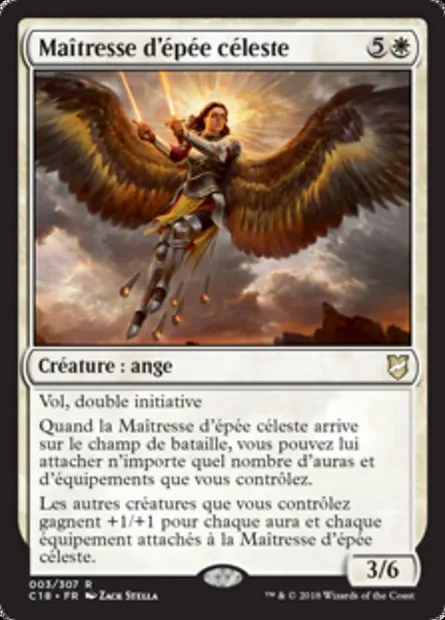 Maîtresse d'épée céleste, carte Magic C18 3 — extension Commander 2018