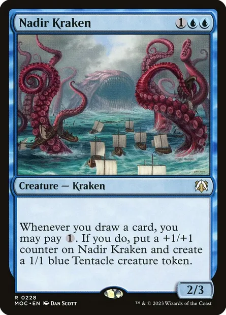 Nadir Kraken, Magic card MOC 228 — March of the Machine Commander set
