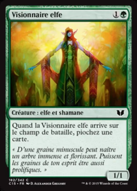 Visionnaire elfe, carte Magic C15 182 — extension Commander 2015