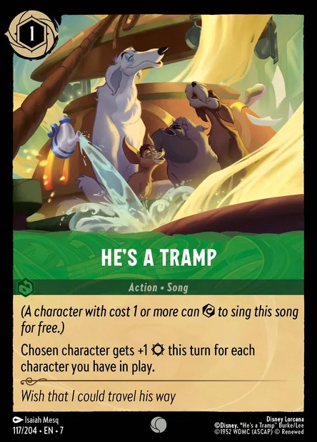 He's a Tramp, Disney Lorcana card CH7-117 — Archazia's Island set