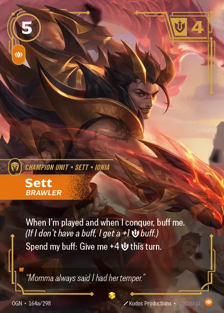 Sett, Riftbound card OGN 164a — Origins set