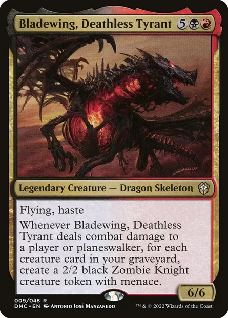 Bladewing, Deathless Tyrant, Magic card DMC 9 — Dominaria United Commander set