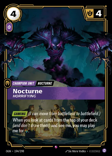 Nocturne, carte Riftbound OGN 194 — extension Origins