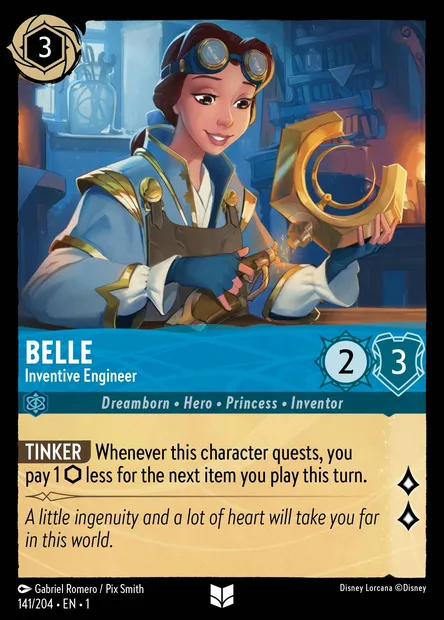 Belle - Inventive Engineer, Disney Lorcana card CH1-141 — The First Chapter set