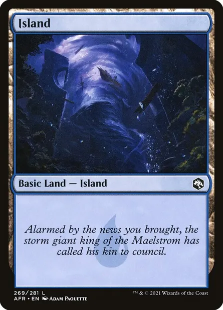 Island, Magic card AFR 269 — Adventures in the Forgotten Realms set
