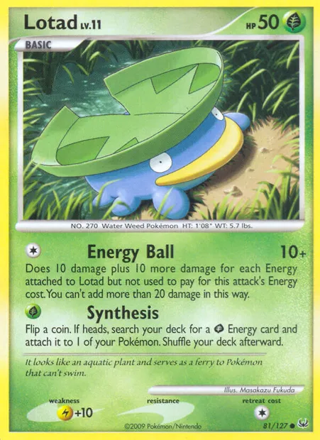 Lotad, Pokémon card PL 81 — Platinum set