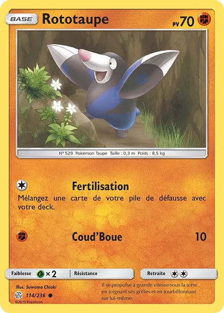 Rototaupe, carte Pokémon CEC 114 — extension Éclipse Cosmique