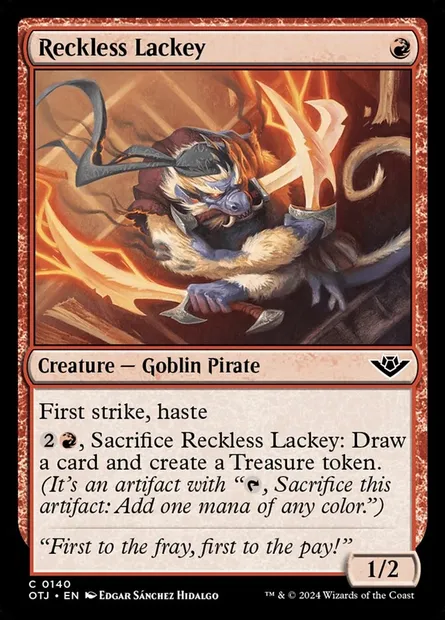 Reckless Lackey, Magic card OTJ 140 — Outlaws of Thunder Junction set