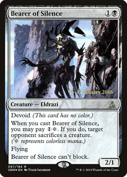 Bearer of Silence, Magic card POGW 67s — Oath of the Gatewatch Promos set