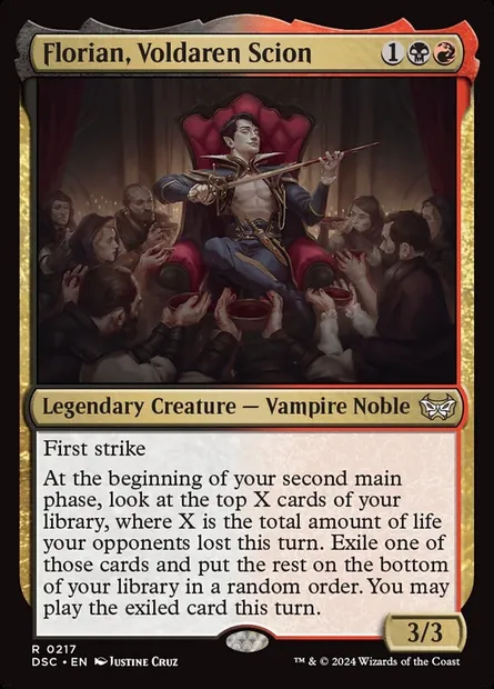 Florian, Voldaren Scion, Magic card DSC 217 — Duskmourn: House of Horror Commander set