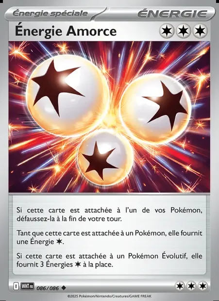 Énergie Amorce, carte Pokémon WHT 086 — extension Flamme Blanche