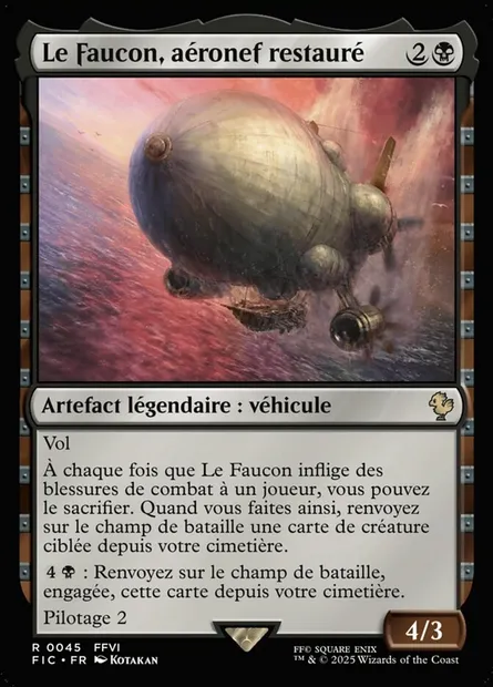 Le Faucon, aéronef restauré, carte Magic FIC 45 — extension Final Fantasy Commander