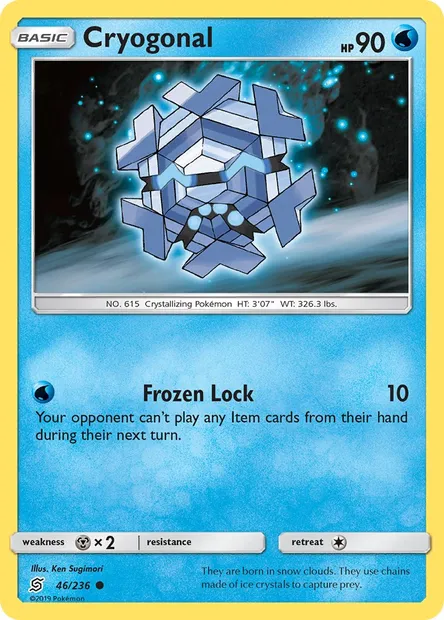 Cryogonal, Pokémon card UNM 46 — Unified Minds set