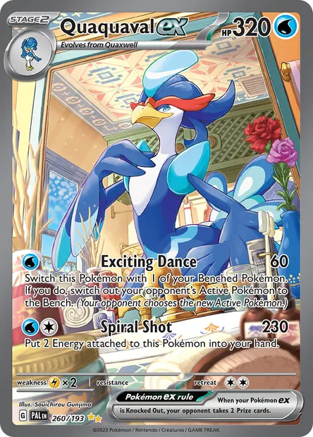 Quaquaval ex, Pokémon card PAL 260 — Paldea Evolved set