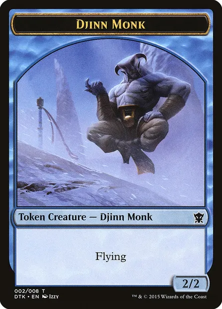 Djinn Monk, carte Magic TDTK 2 — extension Dragons of Tarkir Tokens