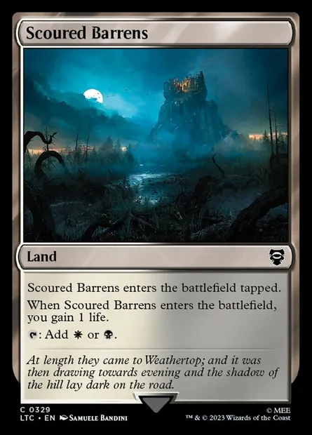 Scoured Barrens, Magic card LTC 329 — Tales of Middle-earth Commander set