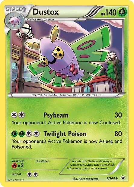 Dustox, Pokémon card ROS 7 — Roaring Skies set