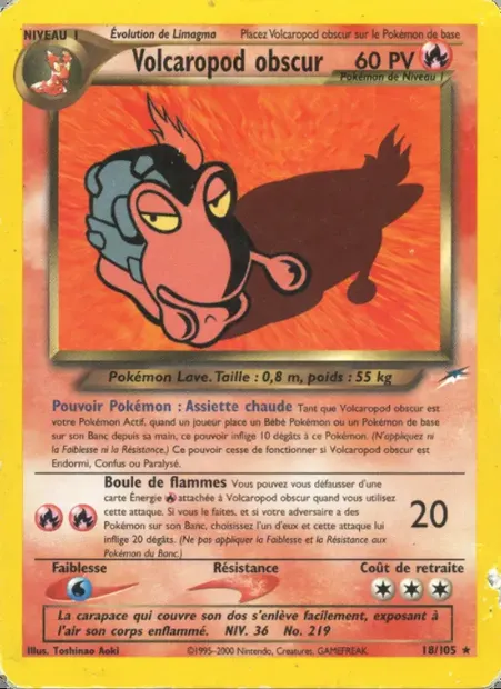 Volcaropod obscur, carte Pokémon NDE 18 — extension Neo Destiny