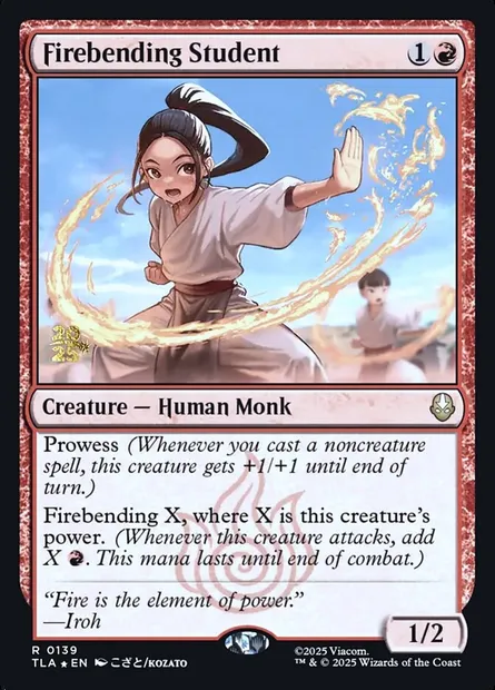 Firebending Student, Magic card PTLA 139s — Avatar: The Last Airbender Promos set