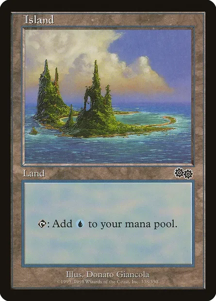 Island, Magic card USG 338 — Urza's Saga set