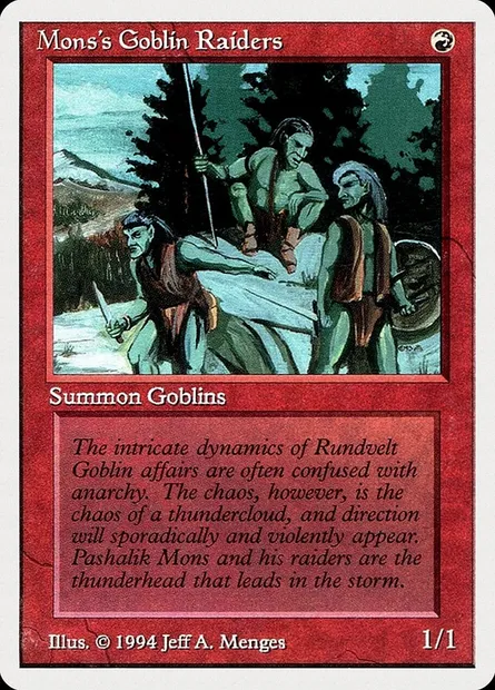 Mons's Goblin Raiders, Magic card SUM 167 — Summer Magic / Edgar set