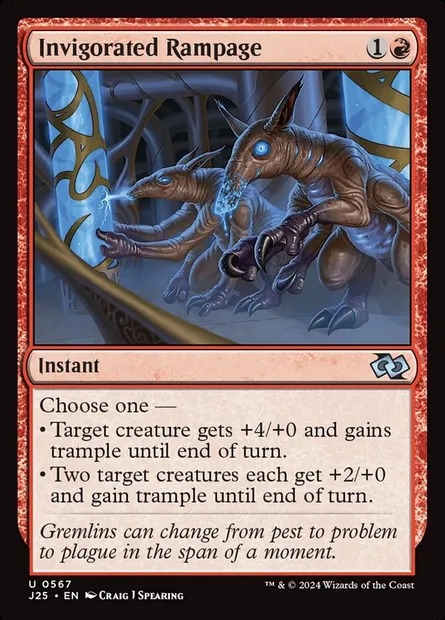 Invigorated Rampage, Magic card J25 567 — Foundations Jumpstart set