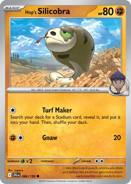 Hop's Silicobra, Pokémon card JTG 086 — Journey Together set