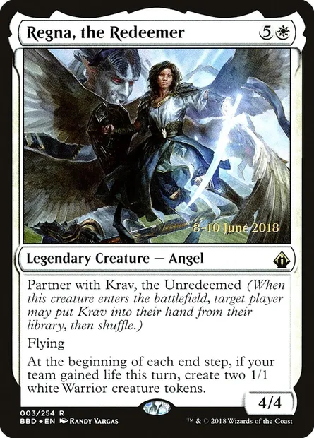 Regna, the Redeemer, carte Magic PBBD 3s — extension Battlebond Promos