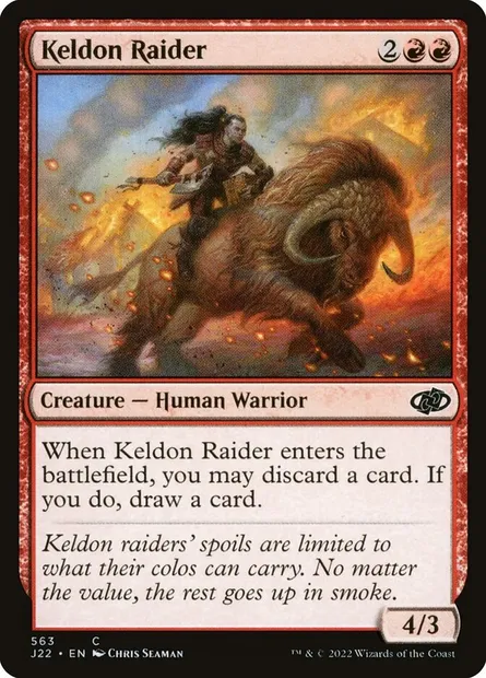 Keldon Raider, Magic card J22 563 — Jumpstart 2022 set
