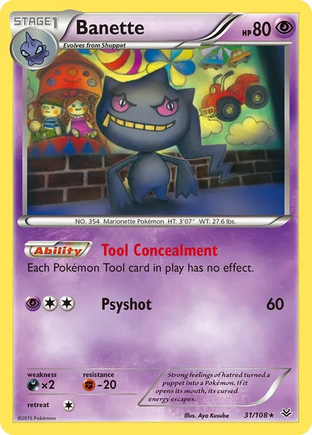 Banette, Pokémon card ROS 31 — Roaring Skies set