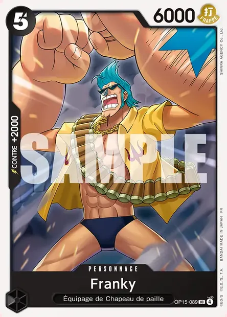 Franky, carte One Piece OP15-089 — extension AVENTURE SUR L'ÎLE DE DIEU