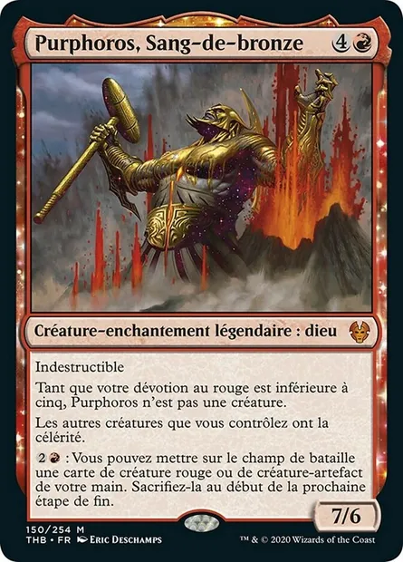 Purphoros, Sang-de-bronze, carte Magic THB 150 — extension Theros Beyond Death