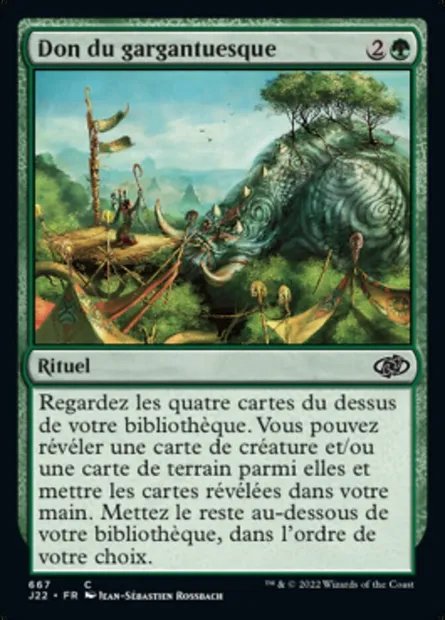 Don du gargantuesque, carte Magic J22 667 — extension Jumpstart 2022