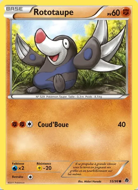 Rototaupe, carte Pokémon EPO 55 — extension Pouvoirs Émergents