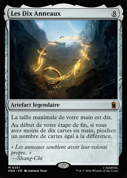 Les Dix Anneaux, carte Magic MSH 251 — extension Marvel Super Heroes