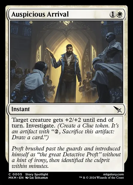 Auspicious Arrival, Magic card MKM 5 — Murders at Karlov Manor set