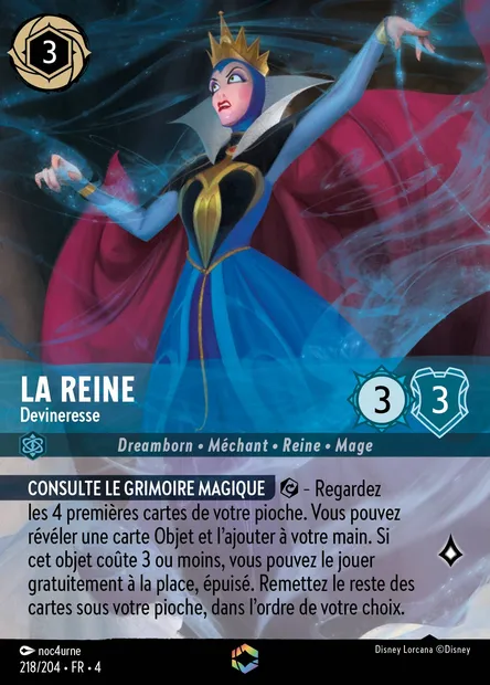 La Reine - Devineresse, carte Disney Lorcana CH4-218 — extension Le Retour d'Ursula