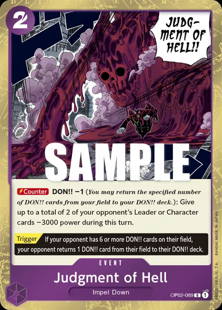 Judgment of Hell, One Piece card OP02-089 — PARAMOUNT WAR set