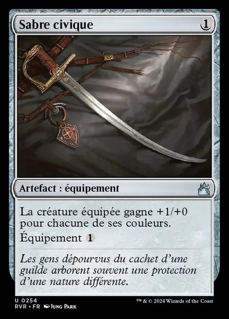 Sabre civique, carte Magic RVR 254 — extension Ravnica Remastered