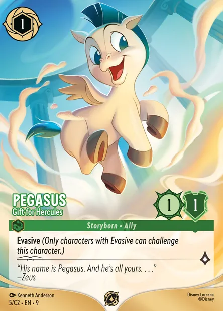 Pégase - Présent pour Hercule, carte Disney Lorcana C2-005 — extension Lorcana Challenge 2025