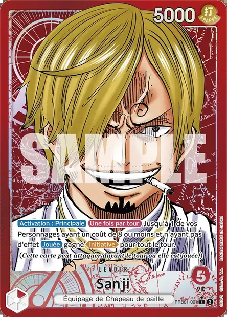 Sanji, carte One Piece PRB01-001 — extension ONE PIECE CARD THE BEST