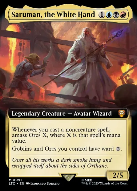 Saruman, the White Hand, Magic card LTC 91 — Tales of Middle-earth Commander set