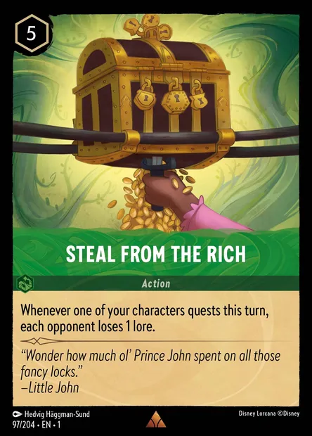 Steal from the Rich, Disney Lorcana card CH1-097 — The First Chapter set