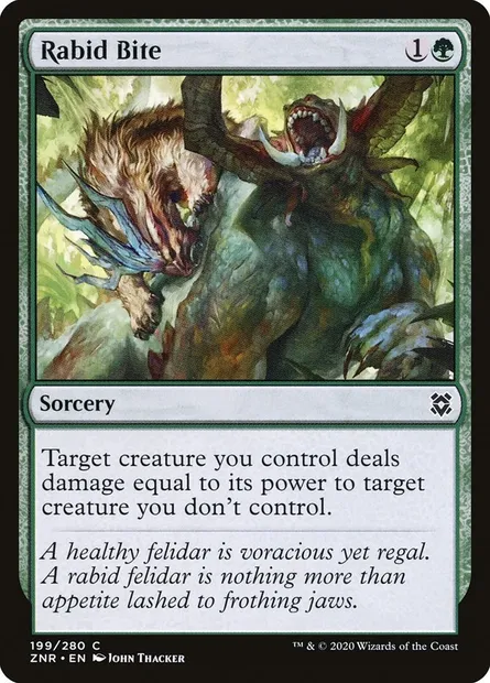Rabid Bite, Magic card ZNR 199 — Zendikar Rising set