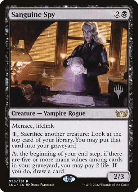 Sanguine Spy, Magic card PSNC 93p — Streets of New Capenna Promos set