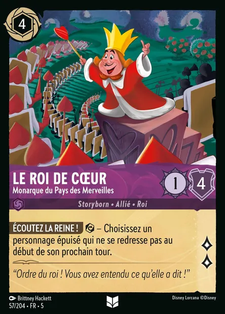 Le Roi de Cœur - Monarque du Pays des Merveilles, carte Disney Lorcana CH5-057 — extension Ciel Scintillant