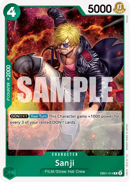 Sanji, One Piece card EB01-014 — MEMORIAL COLLECTION set