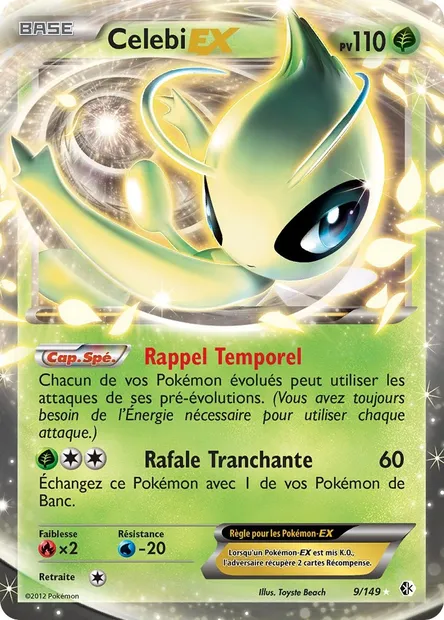 Celebi-EX, carte Pokémon BCR 9 — extension Frontières Franchies