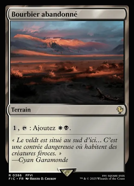 Bourbier abandonné, carte Magic FIC 386 — extension Final Fantasy Commander